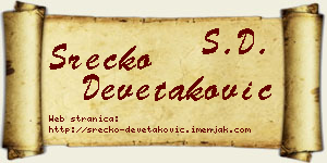 Srećko Devetaković vizit kartica